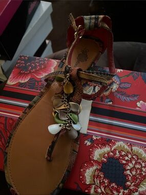 Apple Bottoms Multicolor Beaded T-Strap Sandal